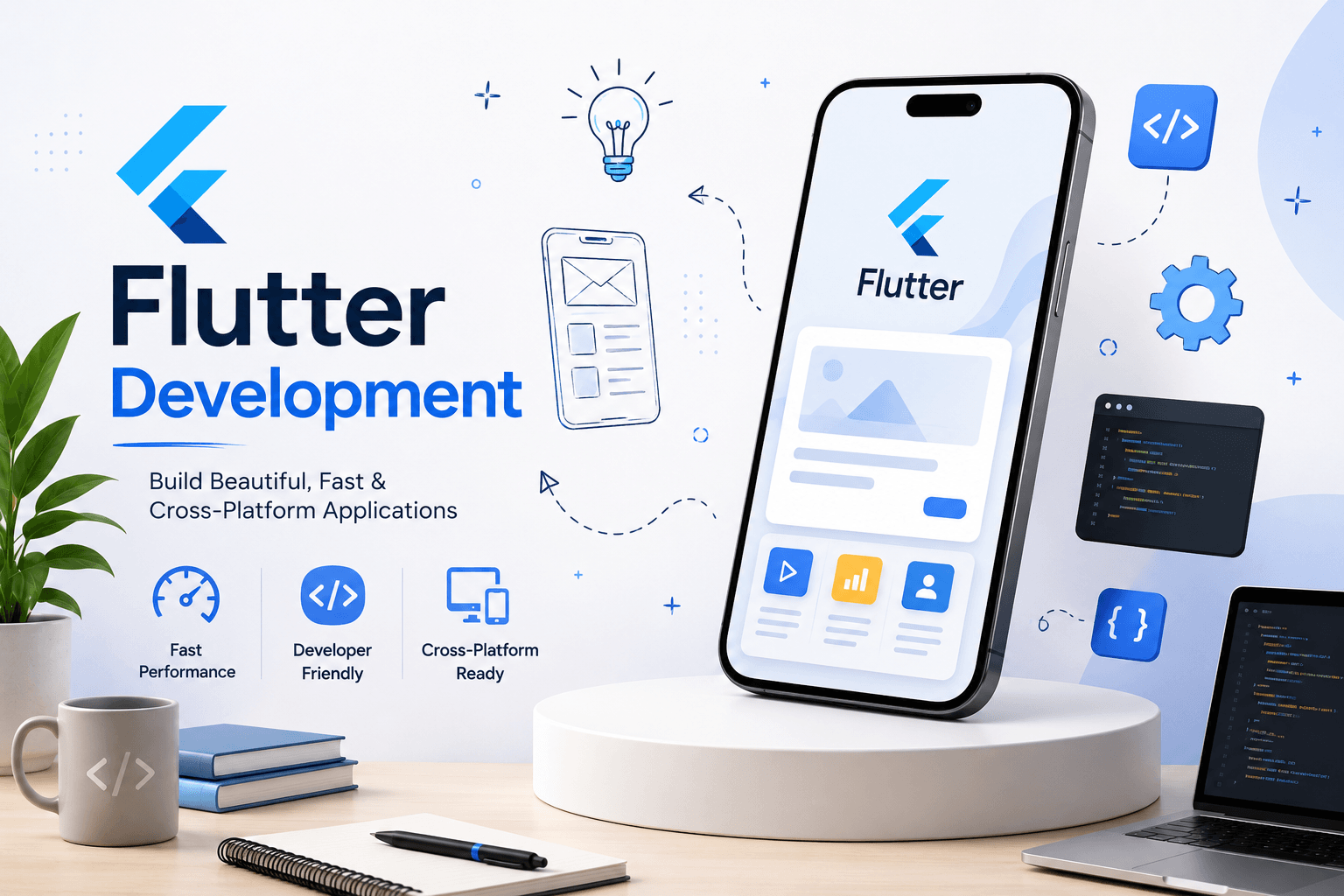 Flutter Development - iOS and Android Mobile App Development Vadodara | Dots & Coms