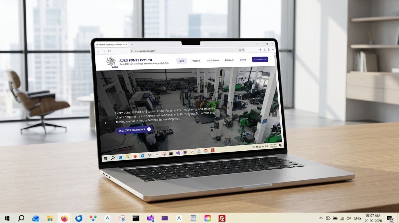 Auro Pumps Industrial Web Design & Digital Lead Engine Case Study